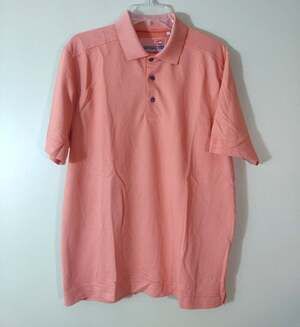 Cutter & Buck Luxe Polo Shirt Mens sz Medium Orange Golf cotton blend , SC